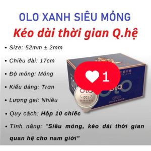 Bao cao su Olo xanh siêu mỏng kéo dài thời gian quan hệ